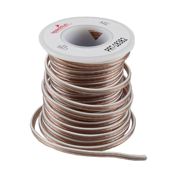 Hook-up Wire 2-Conductor - Clear (22AWG-7x30, Stranded, 25ft) - PRT-18382