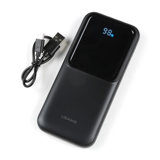 Dual-Port Power Bank with Digital Display and Integrated Cables - 10AH - TOL-23322