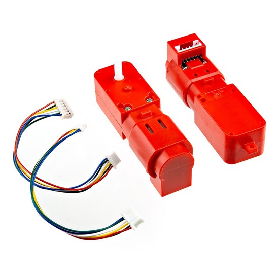 Hobby Motor with Encoder - Plastic Gear (Pair, Red) - ROB-24053