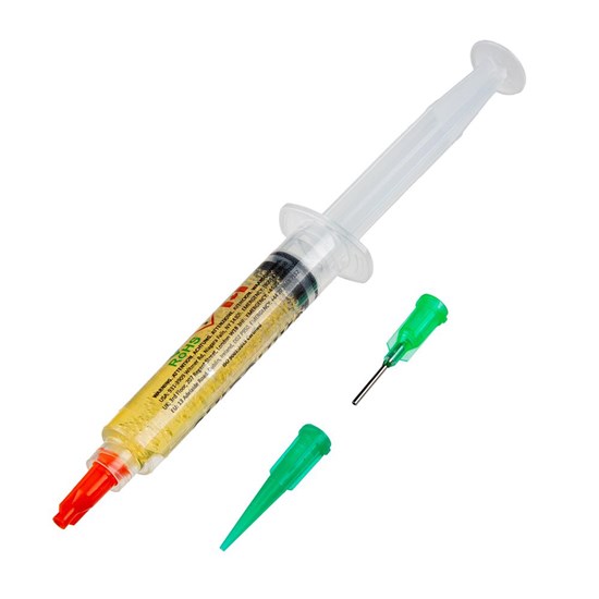 Chip Quik No-Clean Tack Flux in 5cc Syringe (with Tips) - TOL-25101