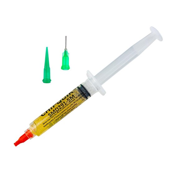 Chip Quik No-Clean Tack Flux in 5cc Syringe (with Tips) - TOL-25101
