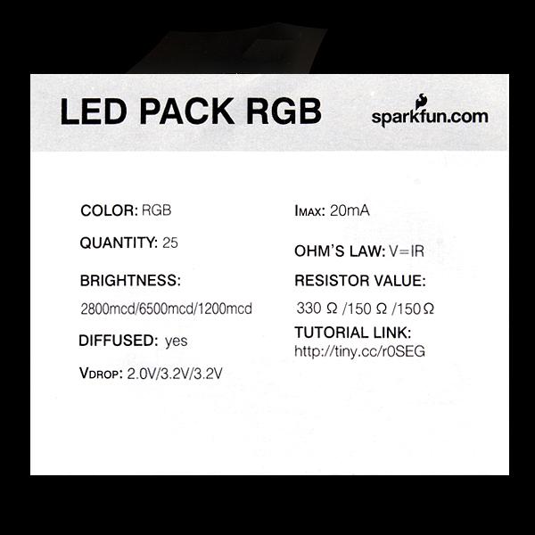 LED - RGB Diffused Common Cathode (25 pack) - COM-09852