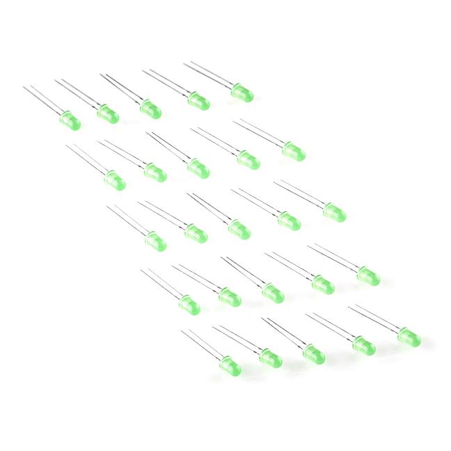 LED - Basic Green 5mm (25 pack) - COM-09855