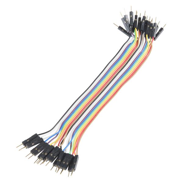 Jumper Wires - Connected 6" (M/M, 20 pack) - PRT-12795