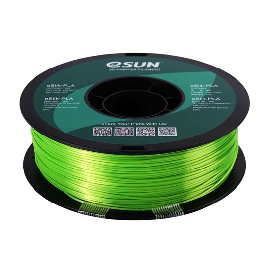 eSilk-PLA filament, 1.75mm, Lime, 1kg/roll - eSilk-PLA175LI1