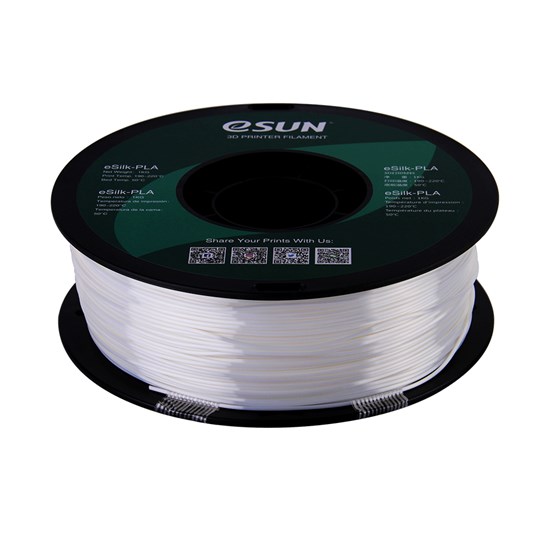 eSilk-PLA filament, 1.75mm, White, 1kg/roll - eSilk-PLA175W1