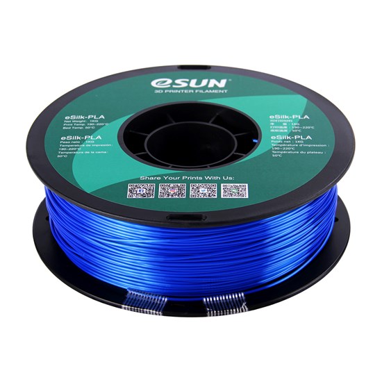 eSilk-PLA filament, 1.75mm, Blue, 1kg/roll - eSilk-PLA175U1