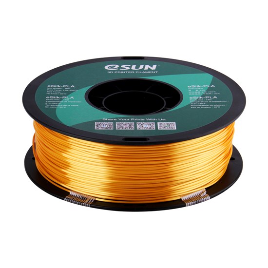 eSilk-PLA filament, 1.75mm, Gold, 1kg/roll - eSilk-PLA175J1