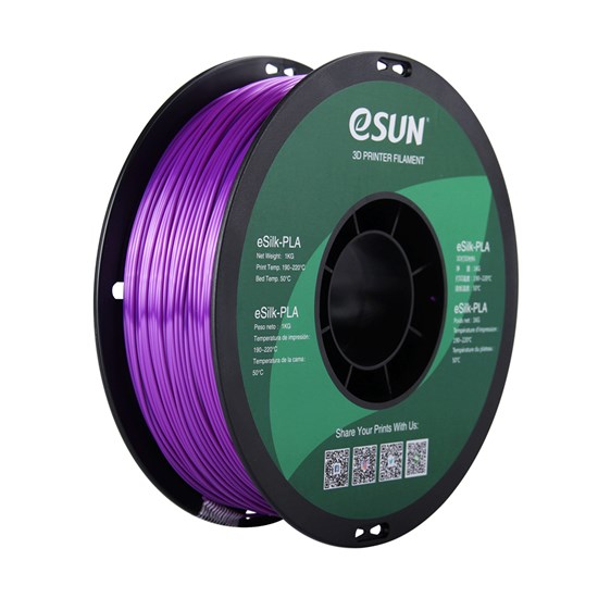 eSilk-PLA filament, 1.75mm, Purple, 1kg/roll - eSilk-PLA175Z1