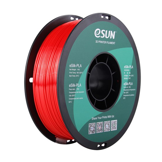eSilk-PLA filament, 1.75mm, Red, 1kg/roll - eSilk-PLA175R1