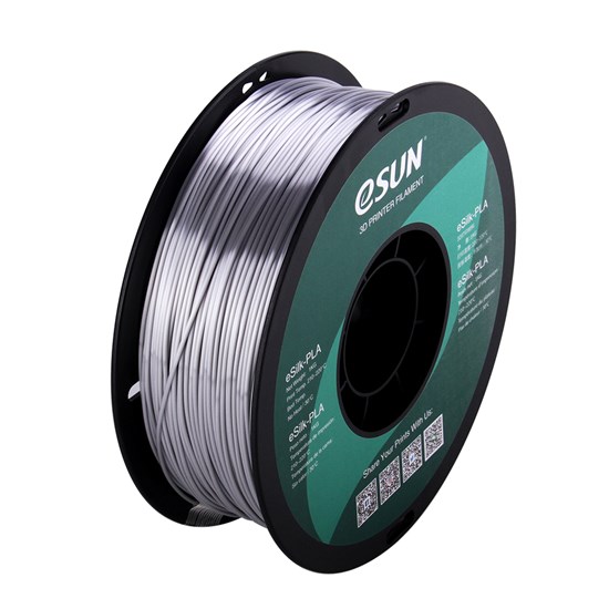 eSilk-PLA filament, 1.75mm, Silver, 1kg/roll - eSilk-PLA175S1