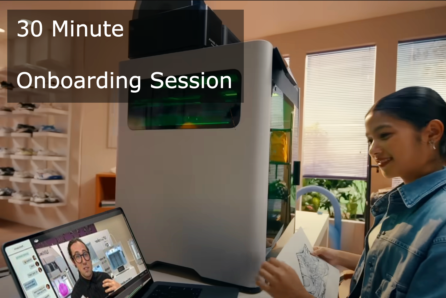 MindKits 30-minute 3D printing onboarding session in progress
