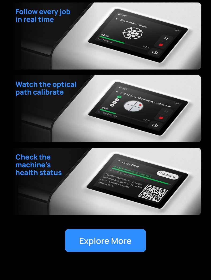 Bambu Lab R1 touchscreen job, calibration and health status