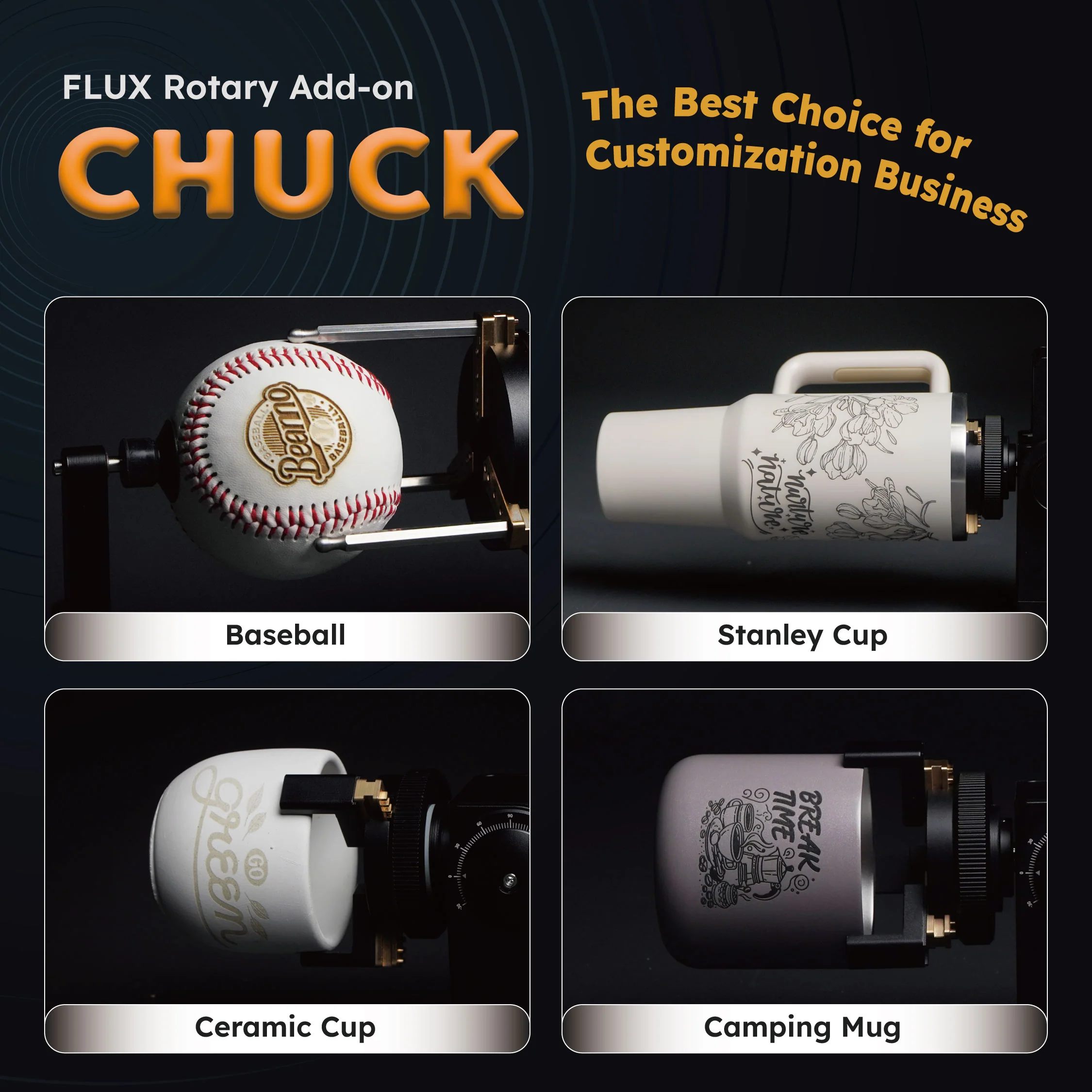 FLUX Beambox II Chuck Rotary Add-on