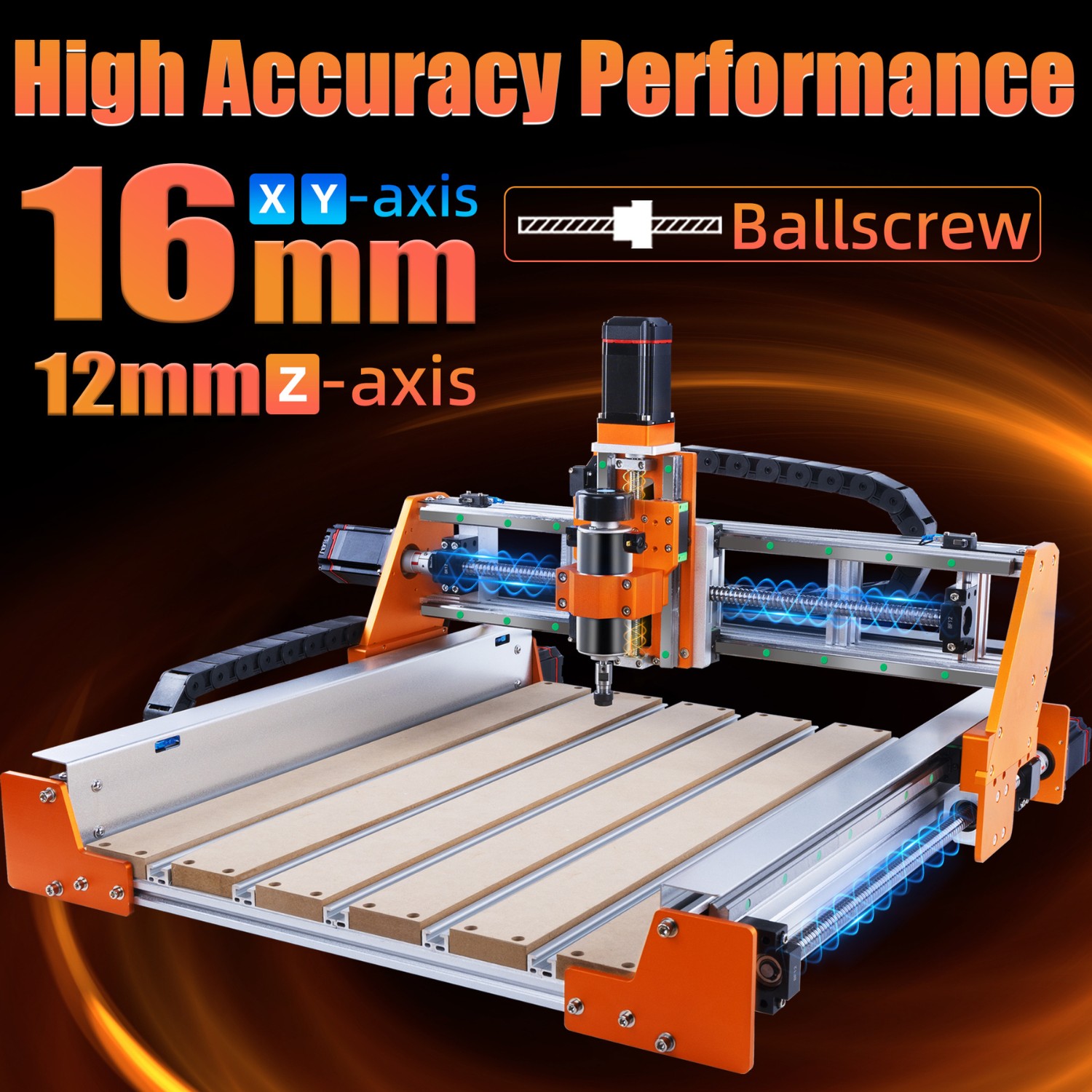 FoxAlien Vasto XL V2 16mm ball screw high accuracy anti-backlash CNC machine