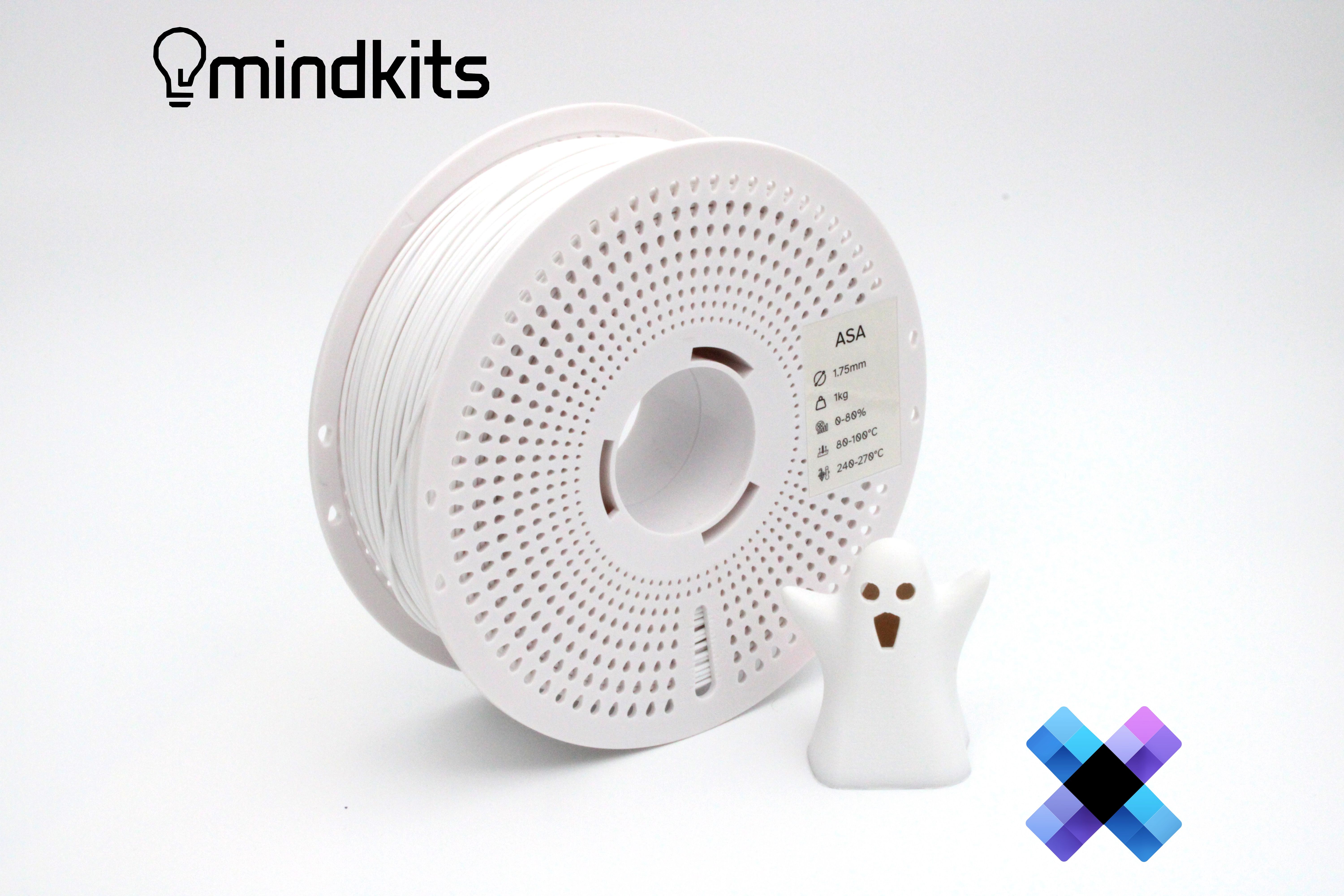 Pixel Filament ASA - CryoFrost (White) - with Reusable Spool - 1kg