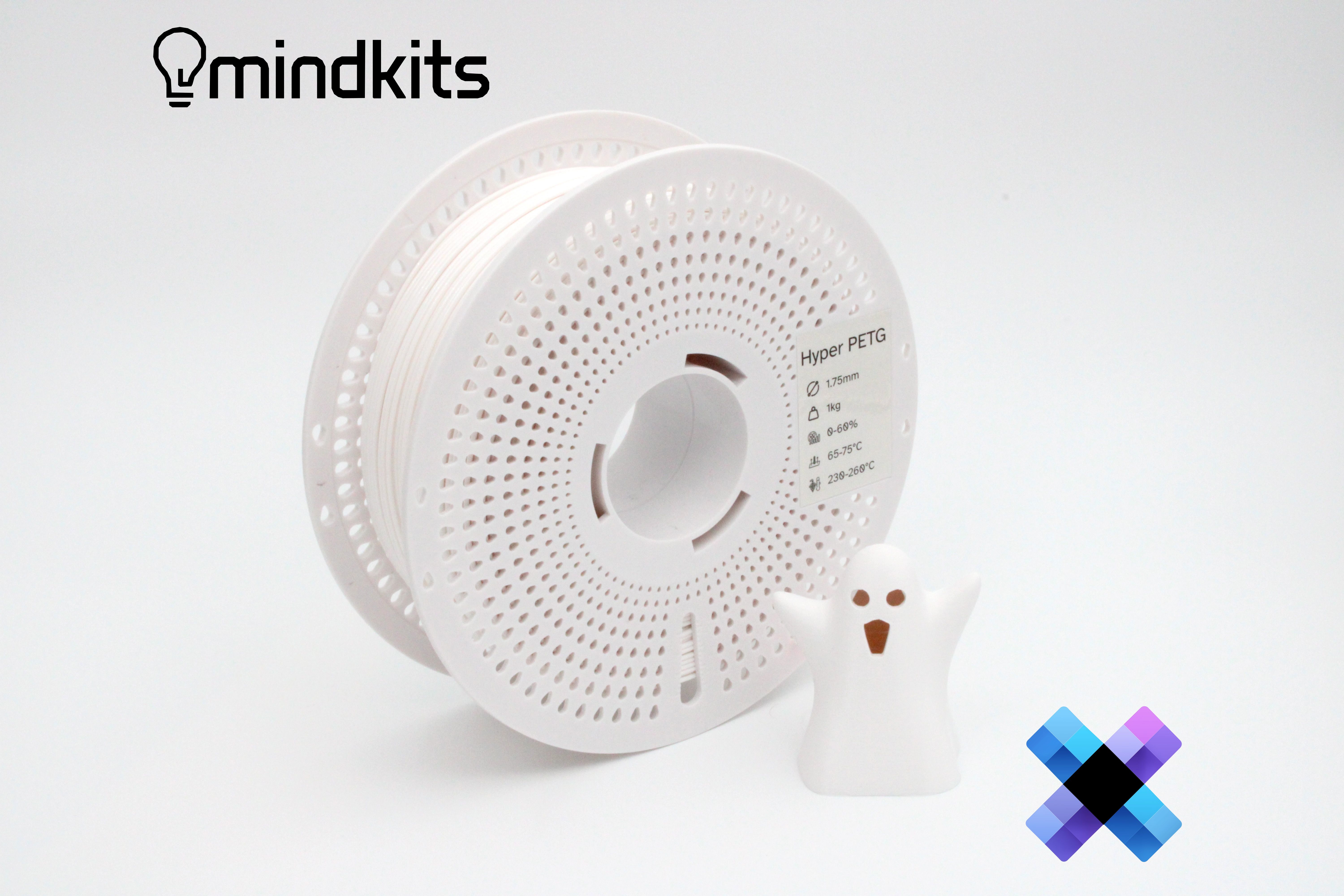 Pixel Filament Hyper PETG - CryoFrost (White) - with Reusable Spool - 1kg