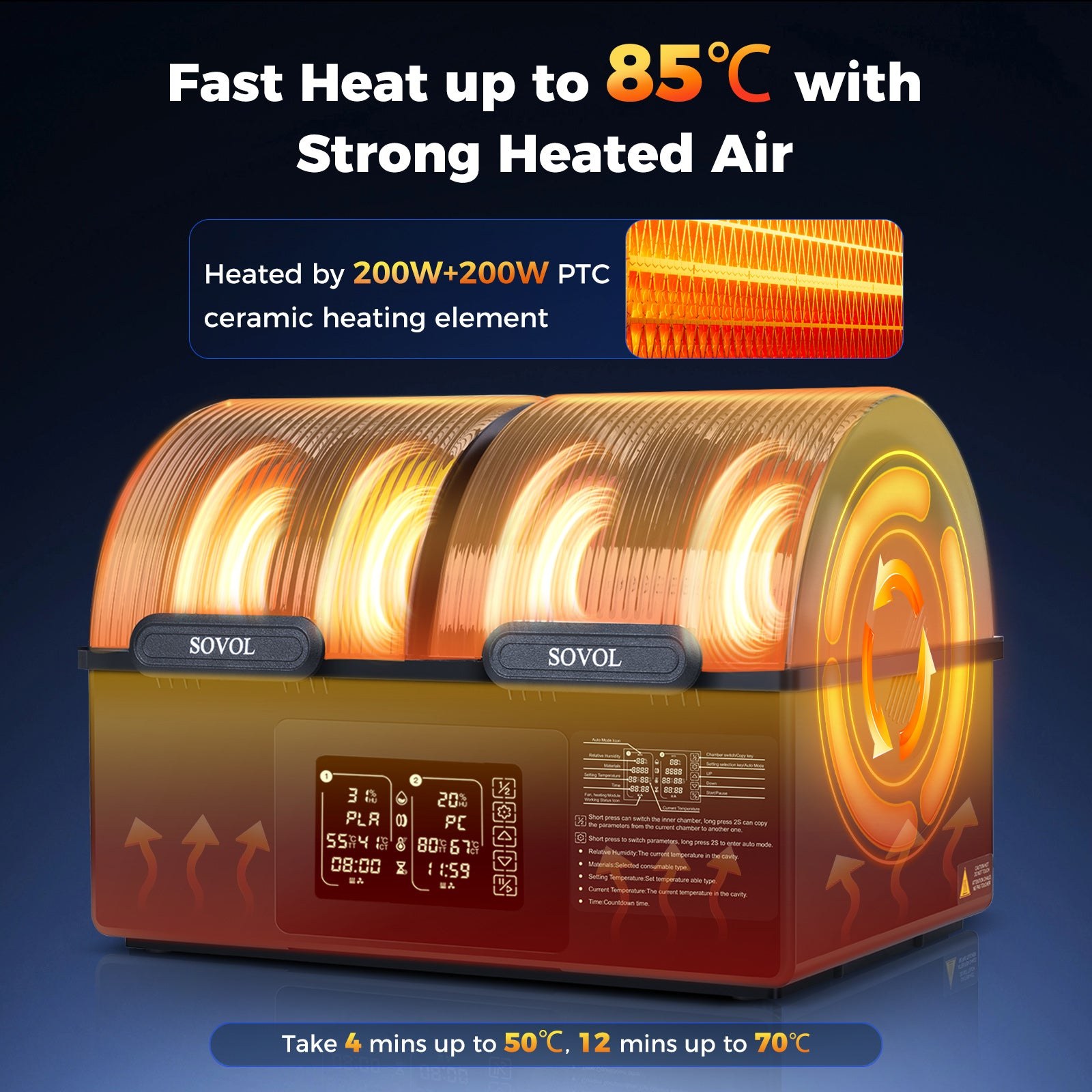 Heat up to 85°C