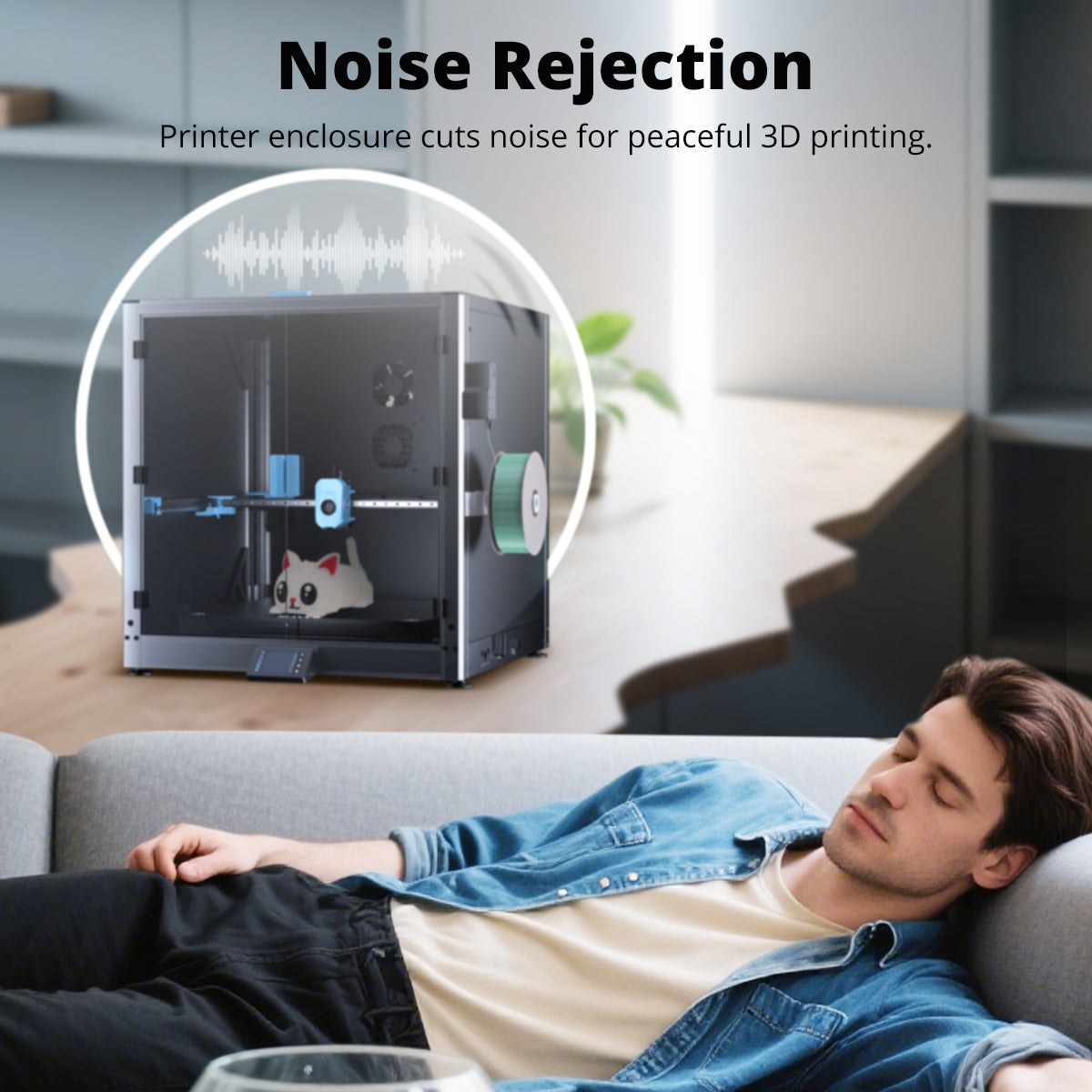 A quieter machine in a shared space