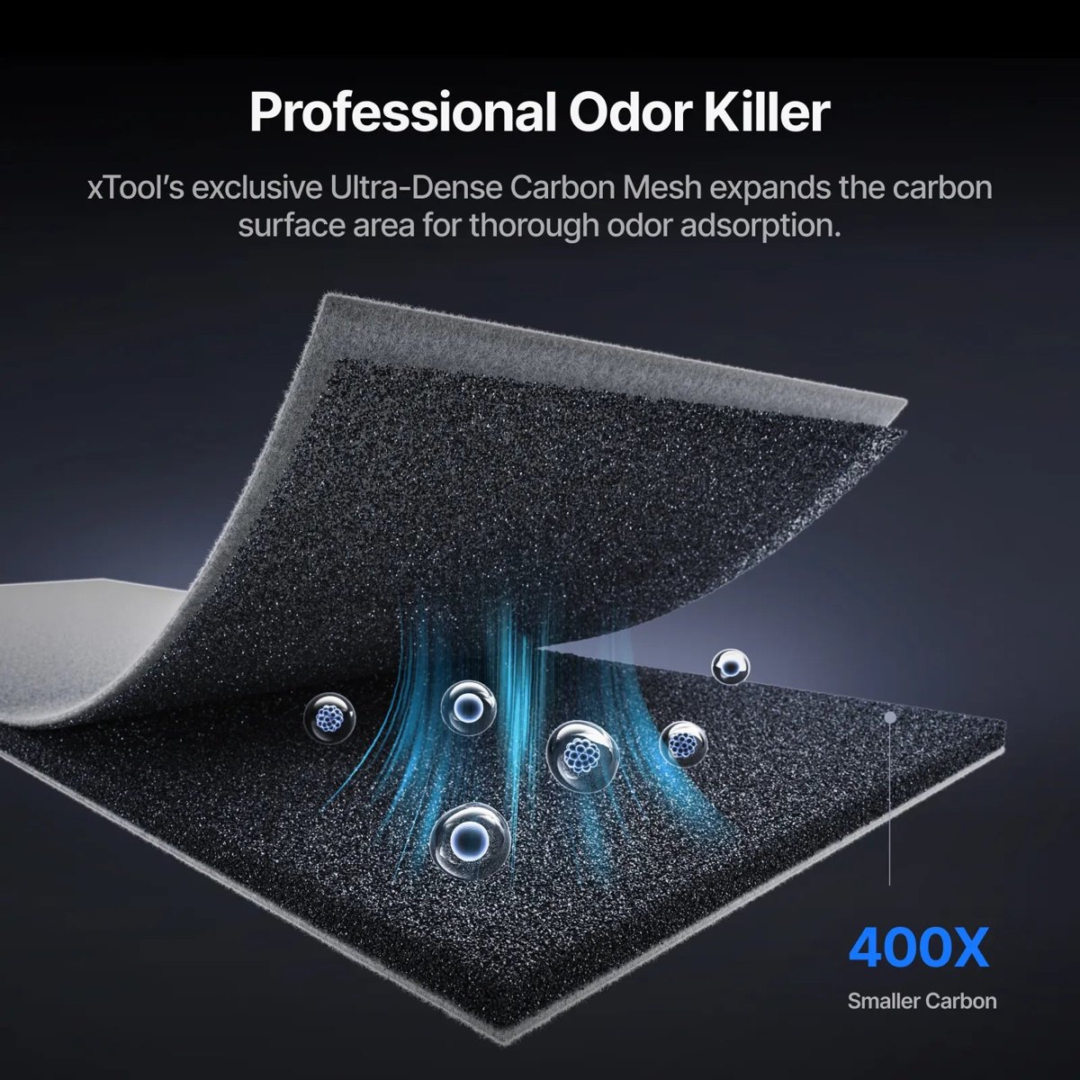 xTool AP2 ultra-dense carbon mesh filter for laser odour and VOC removal