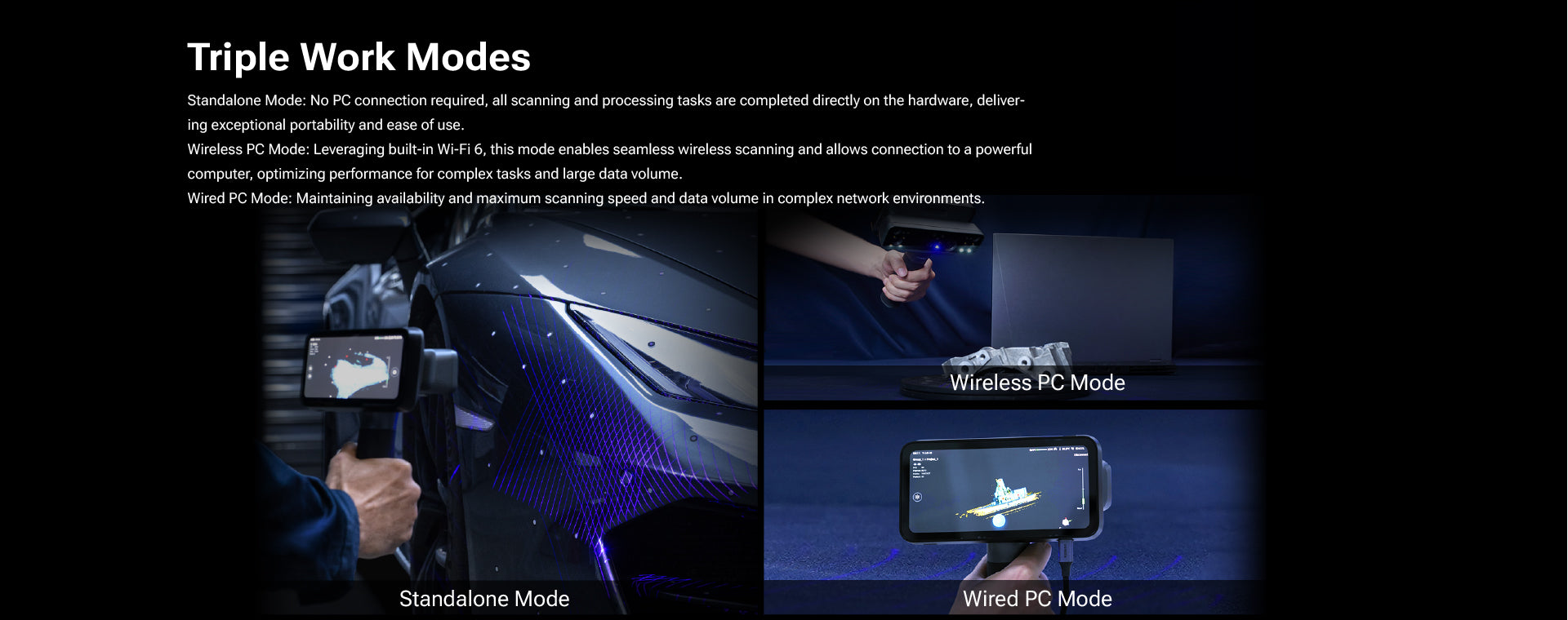 EinScan Rigil — All-in-one body with AMOLED touchscreen