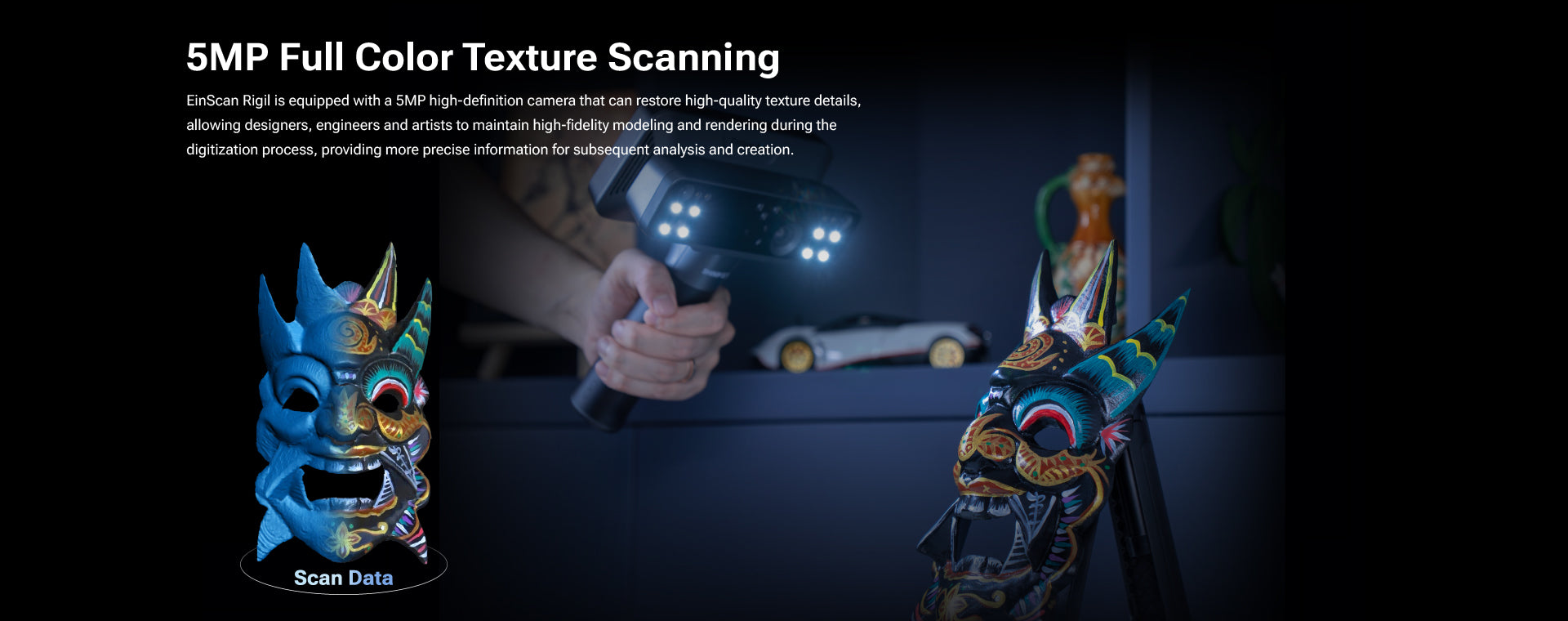 EinScan Rigil — Scanning dark and reflective parts without spray