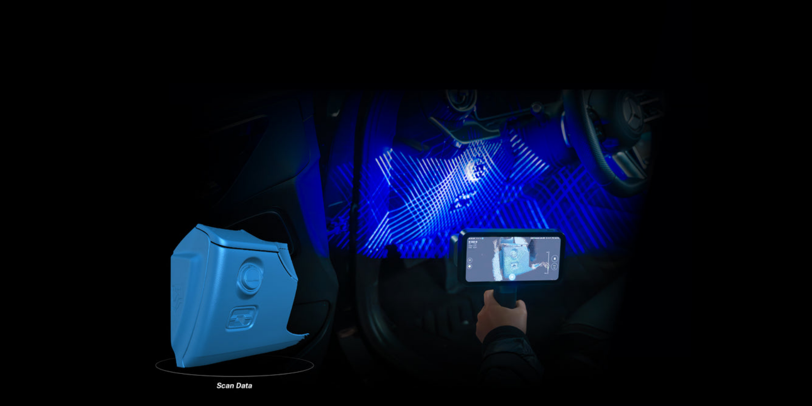 EinScan Rigil Lite — marker-free laser scanning of complex mechanical part
