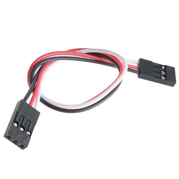 Jumper Wire - 0.1", 3-pin, 6" (Black, Red, White) - PRT-13164