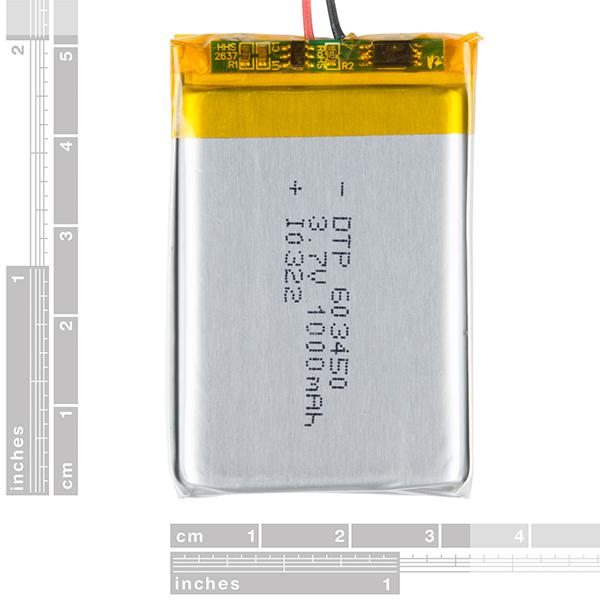 Lithium Ion Battery - 1Ah - PRT-13813