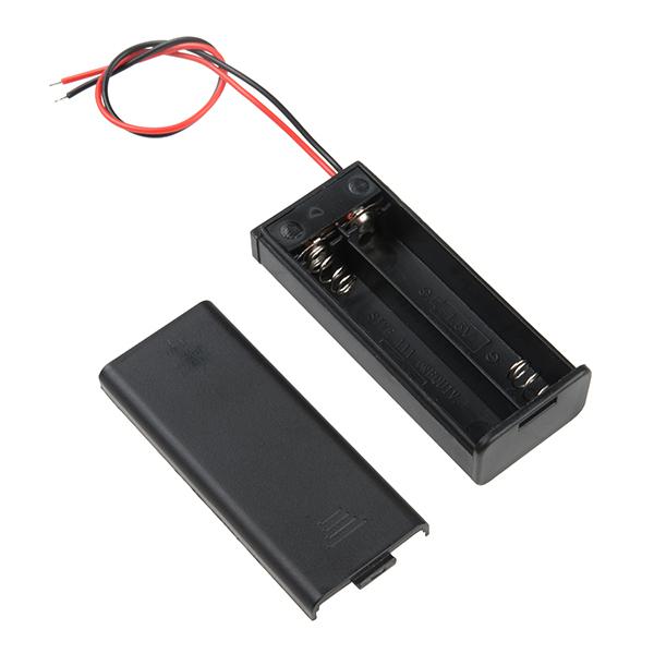 Battery Holder - 2xAAA with Cover and Switch - PRT-14219