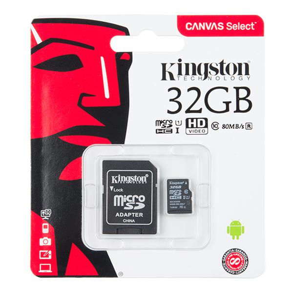 microSD Card with Adapter - 32GB (Class 10) - COM-14832