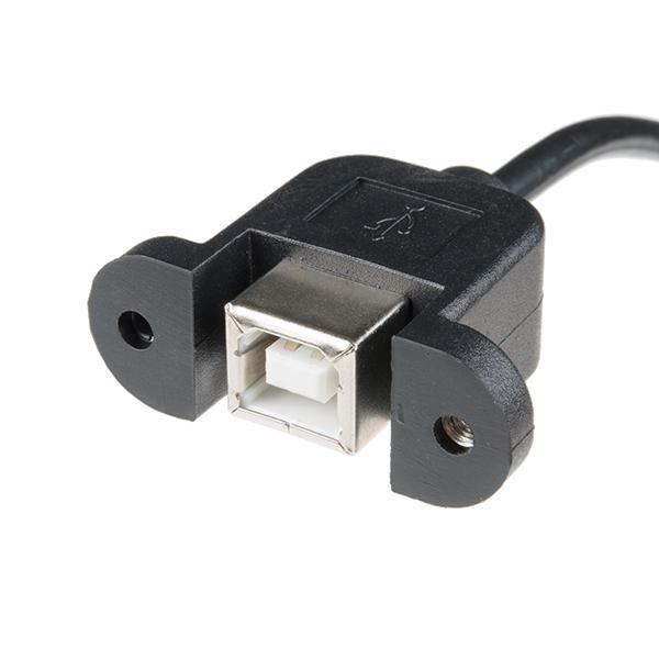 Panel Mount USB-B to Micro-B Cable - 6" - CAB-15463