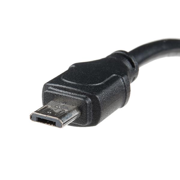 Panel Mount USB-B to Micro-B Cable - 6" - CAB-15463