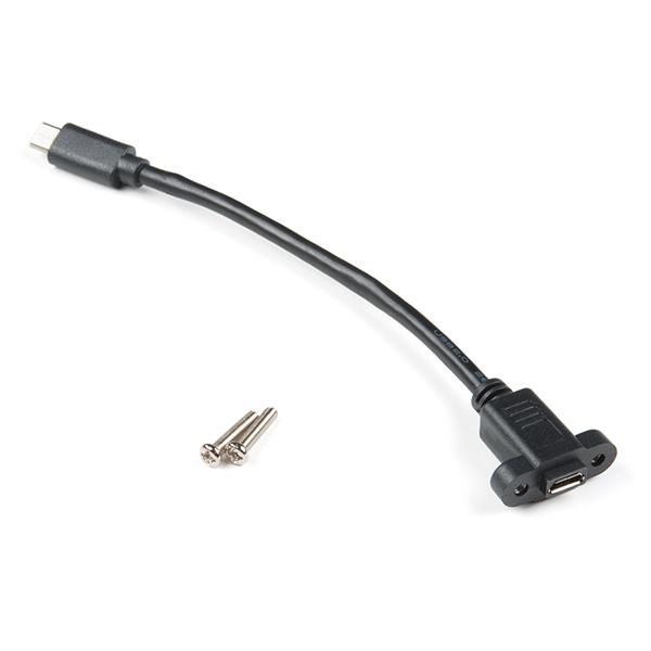 Panel Mount USB Micro-B Extension Cable - 6" - CAB-15464