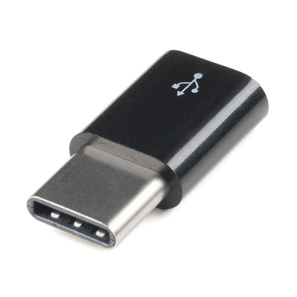 Raspberry Pi Micro USB to USB-C Adapter - Black - PRT-18015