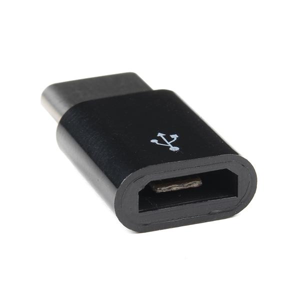 Raspberry Pi Micro USB to USB-C Adapter - Black - PRT-18015