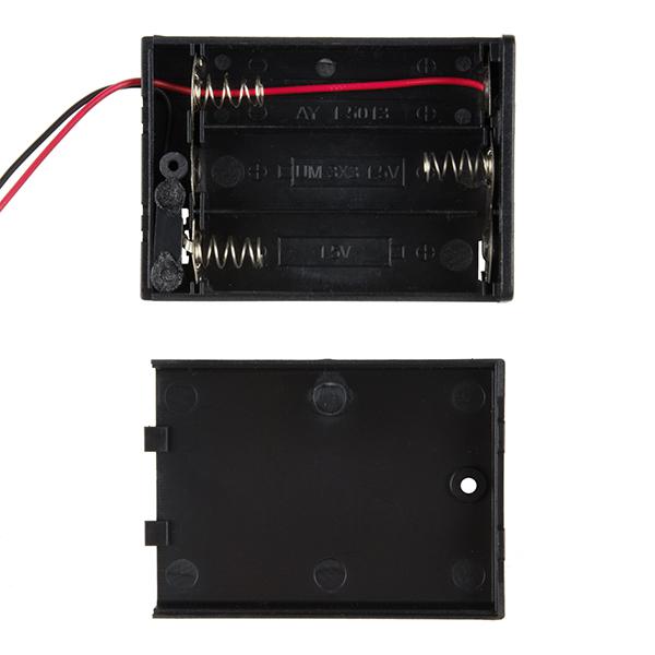 Battery Holder 3xAA with Cover and Switch - JST Connector - PRT-18769