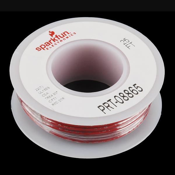 Hook-up Stranded Wire - Red (22 AWG) - PRT-08865