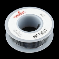 Hook-up Stranded Wire - Black (22 AWG) - PRT-08867