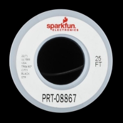 Hook-up Stranded Wire - Black (22 AWG) - PRT-08867