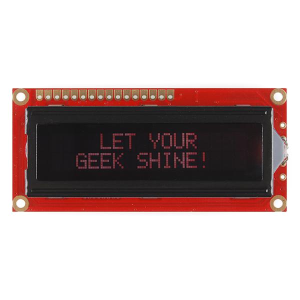 Basic 16x2 Character LCD - Red on Black 3.3V - LCD-09051