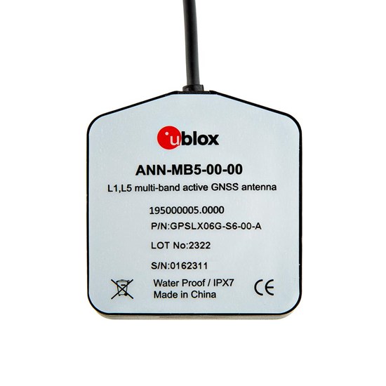u-blox Multi-band Active GNSS Antenna - L1, L5 (ANN-MB5) - GPS-25071