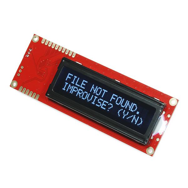 Serial Enabled 16x2 LCD - White on Black 5V - LCD-09395