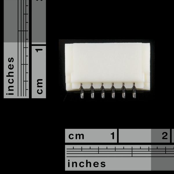 JST SH Horizontal 6-Pin Connector - SMD - PRT-10210