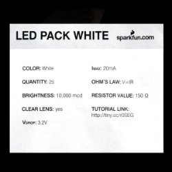LED - Super Bright White (25 pack) - COM-09850
