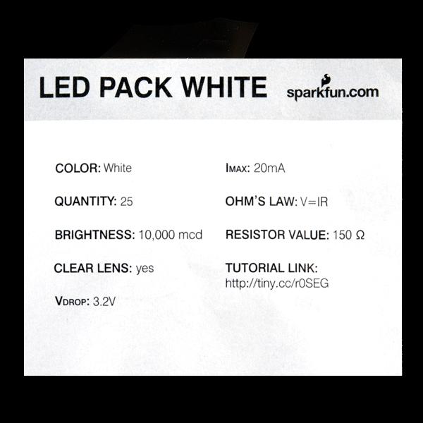 LED - Super Bright White (25 pack) - COM-09850