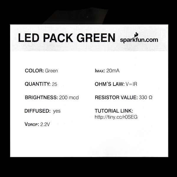 LED - Basic Green 5mm (25 pack) - COM-09855