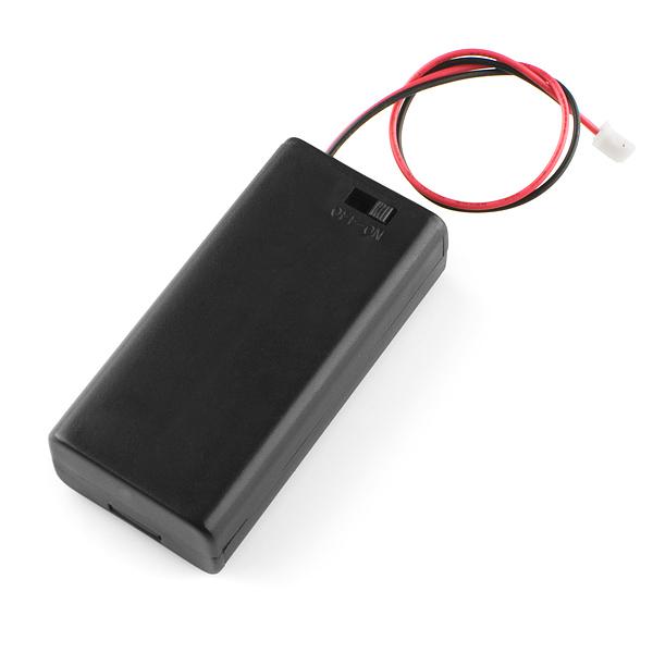 Battery Holder 2xAA with Cover and Switch - JST Connector - PRT-09925