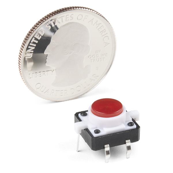 LED Tactile Button - Red - COM-10442