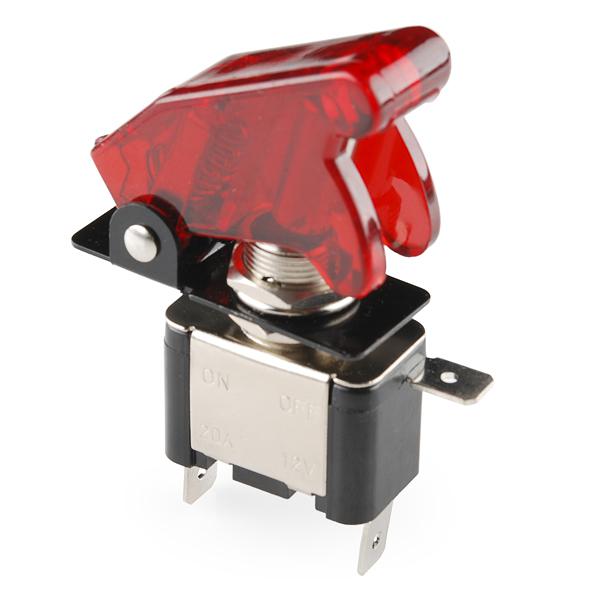 Toggle Switch and Cover - Illuminated (Red) - COM-11310